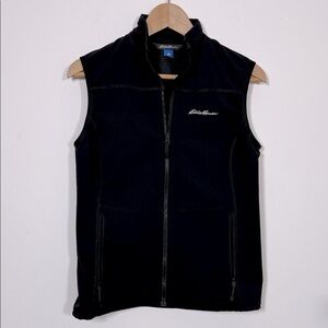 Eddie Bauer Womens Black Softshell Vest Size Small Wind Resistant Outdoor Core